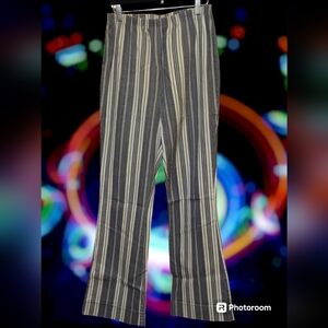 Retro Style Striped Stretch Denim Pants - Metrostyle & Company. Size Large Tall